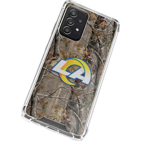 NFL Los Angeles Rams Realtree AP Camo Galaxy A72 5G Clear Case